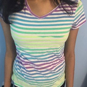Striped T-shirt kids v neck